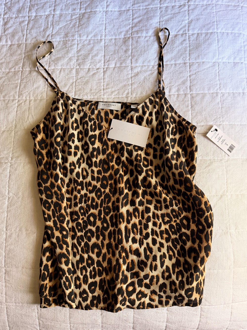 NWT Equipment Leopard Print Silk Cami in Brown and Black